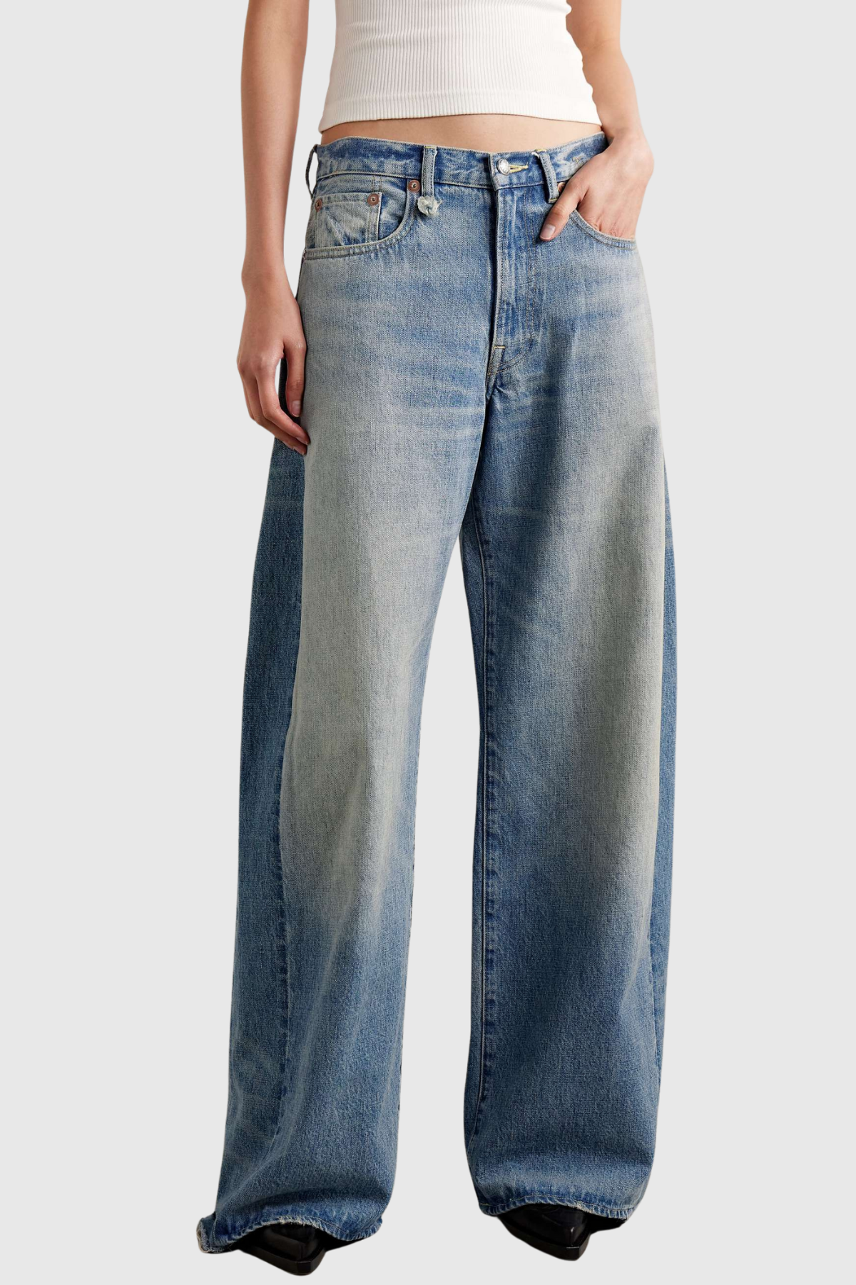 Kay Bleached Wide Leg Jeans